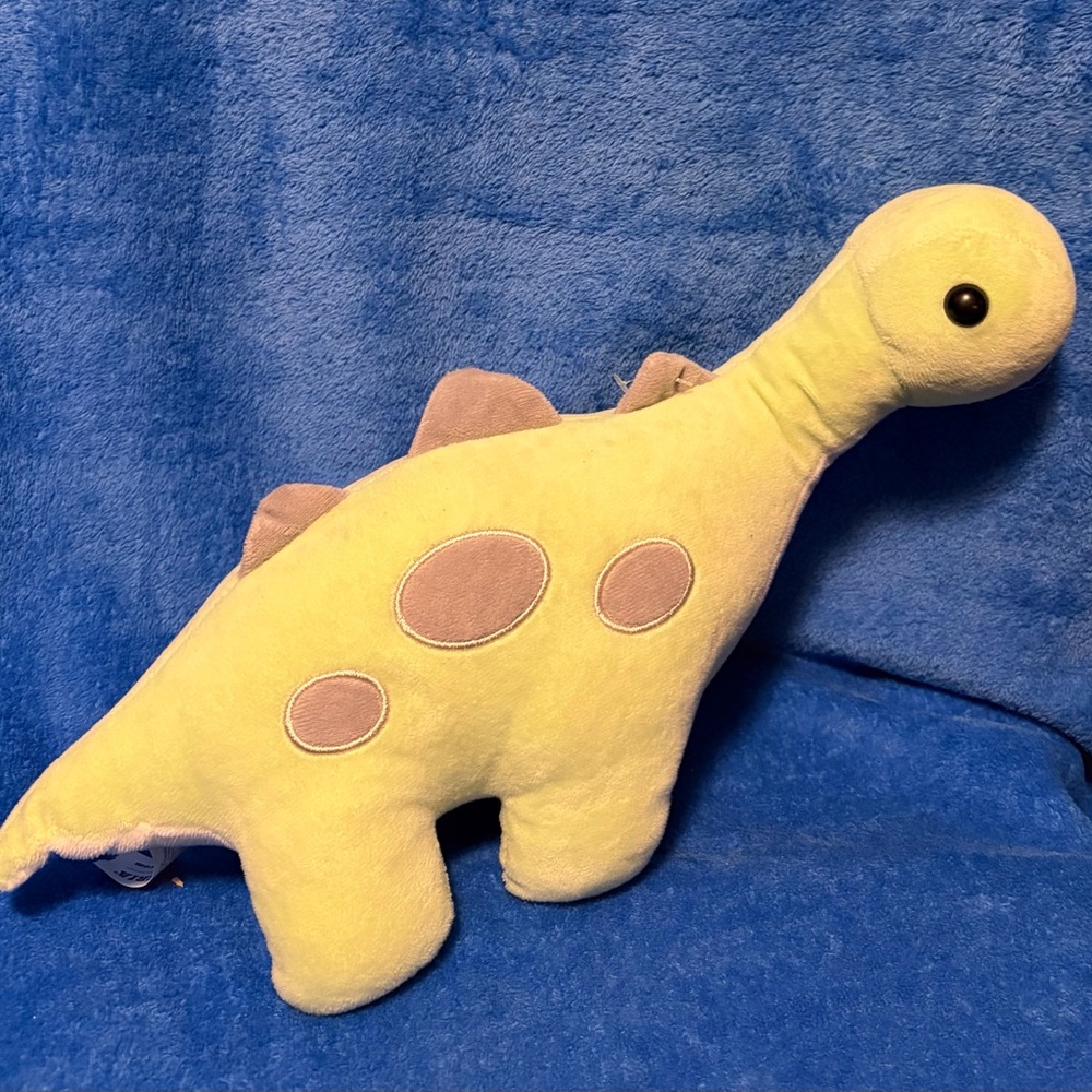 Plush Dinosaur Toy for Reptile Pets - Yellow and Gray